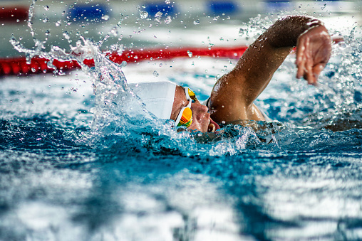 Swimming – moment from the freestyle swimming race