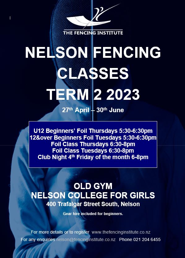 NELSON FENCING CLASSES TERM 2 2023 Garin College