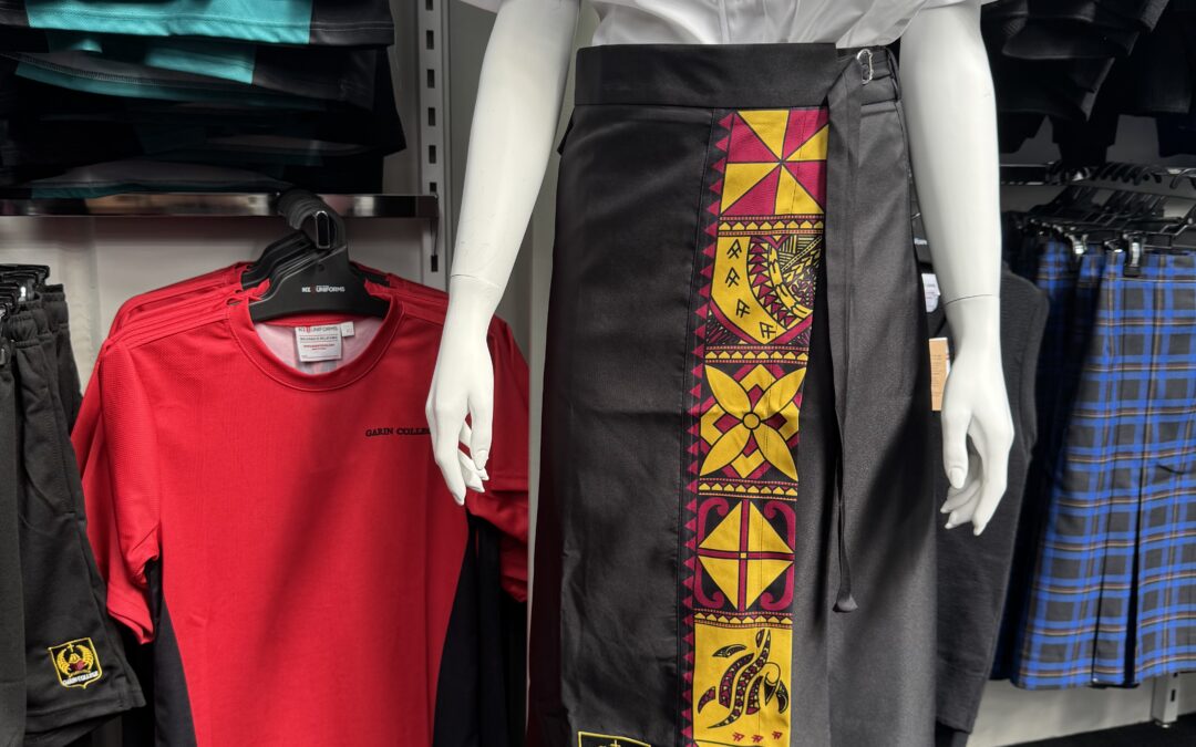 Garin College Lava lava’s available from NZ Uniforms