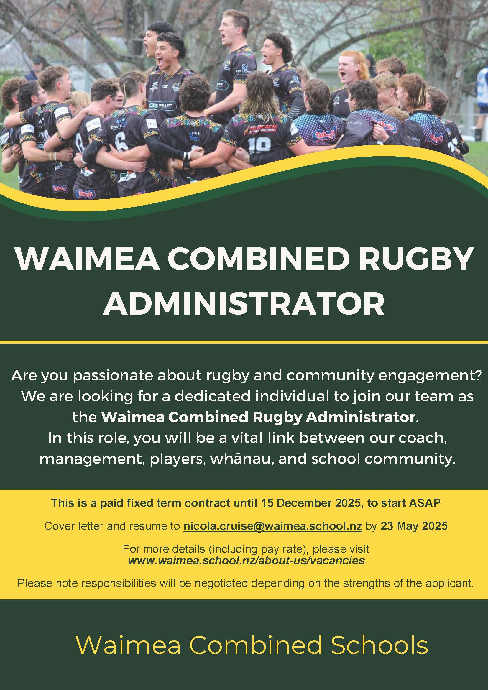 Waimea Combined Rugby Administrator