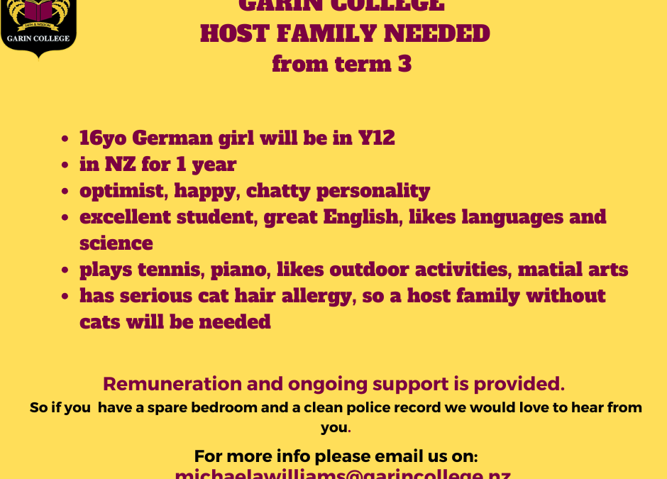🚨 Host Families Needed Urgently 🚨